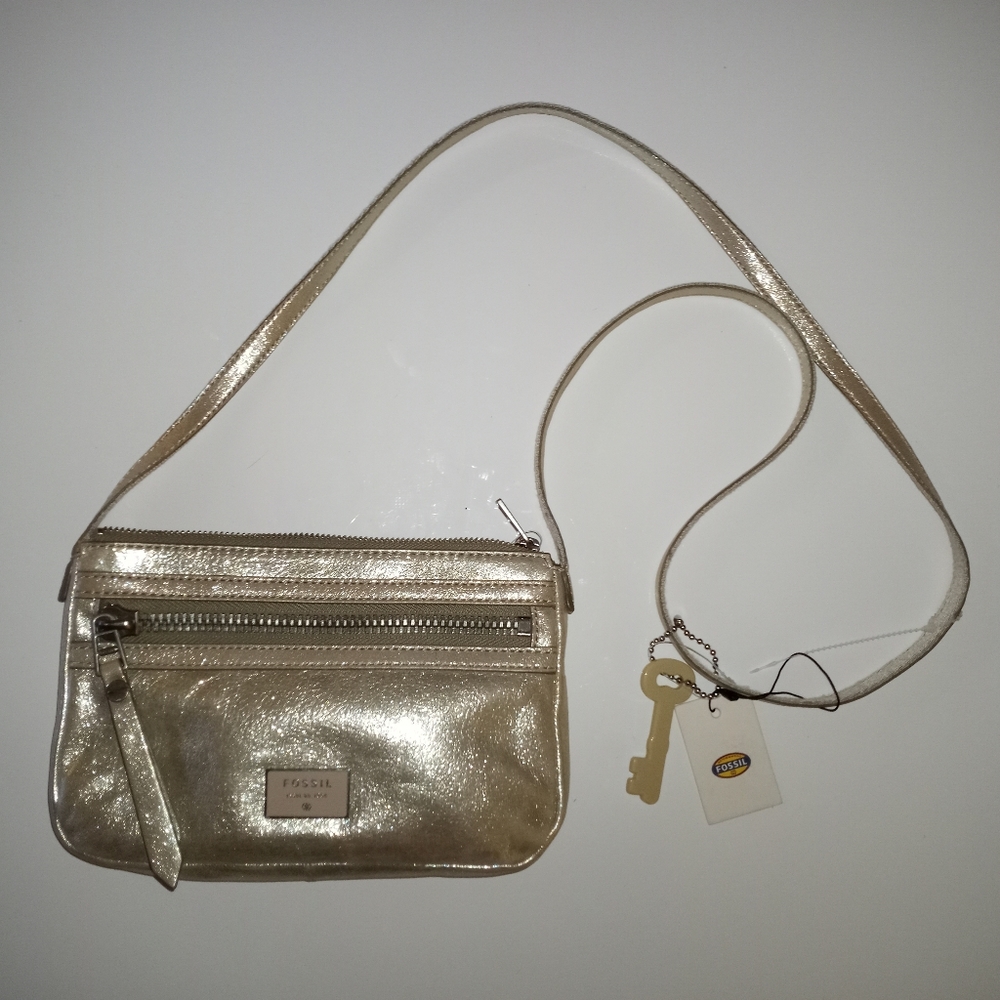 Fossil Gold Crossbody Bag